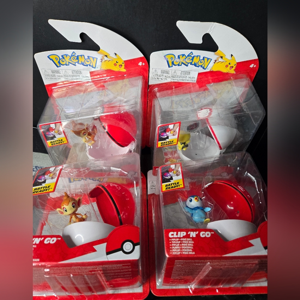 Pokemon Clip N Go Pikachu + Premiere Ball Battle Ready Action Figure - 4pack